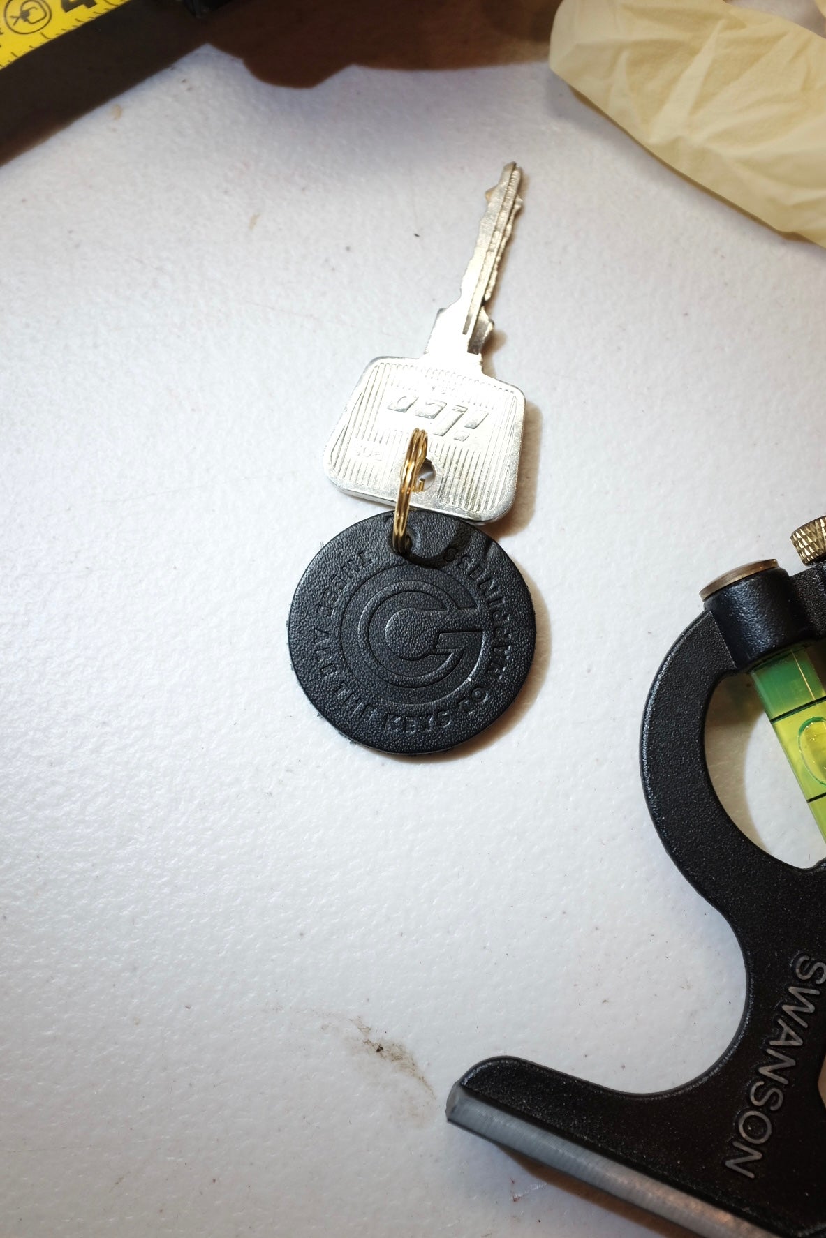 Keys to Happiness Leather Key Chain